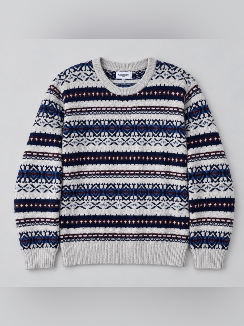 Mens Fair Isle Nordic Chunky Knit Sweater XXL Heritage Cozy Scandi
